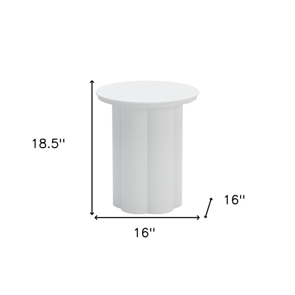 19" White Aluminum Round Pedestal End Table