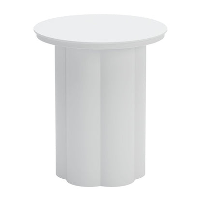19" White Aluminum Round Pedestal End Table