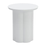 19" White Aluminum Round Pedestal End Table