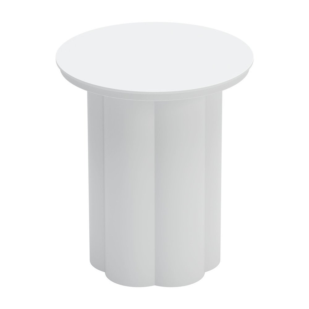 19" White Aluminum Round Pedestal End Table