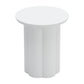 19" White Aluminum Round Pedestal End Table