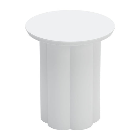 19" White Aluminum Round Pedestal End Table