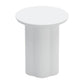 19" White Aluminum Round Pedestal End Table