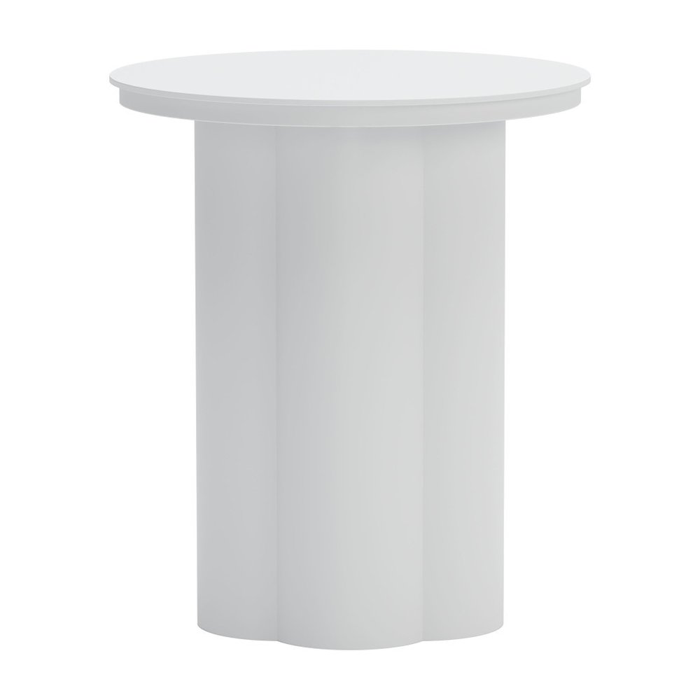 19" White Aluminum Round Pedestal End Table