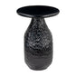 20" Black Solid Wood Round Pedestal End Table