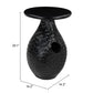20" Black Solid Wood Round Pedestal End Table