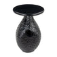 20" Black Solid Wood Round Pedestal End Table