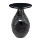 20" Black Solid Wood Round Pedestal End Table