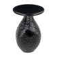 20" Black Solid Wood Round Pedestal End Table