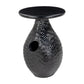 20" Black Solid Wood Round Pedestal End Table
