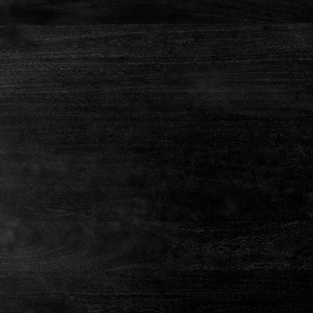 20" Black Solid Wood Round Pedestal End Table