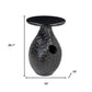 20" Black Solid Wood Round Pedestal End Table
