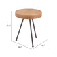 23" Natural and Gray Rattan and Steel Round End Table