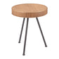 23" Natural and Gray Rattan and Steel Round End Table