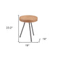 23" Natural and Gray Rattan and Steel Round End Table