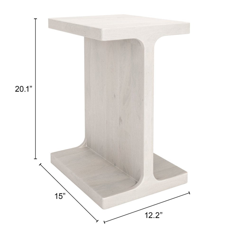 20" Natural Solid Wood Pedestal End Table
