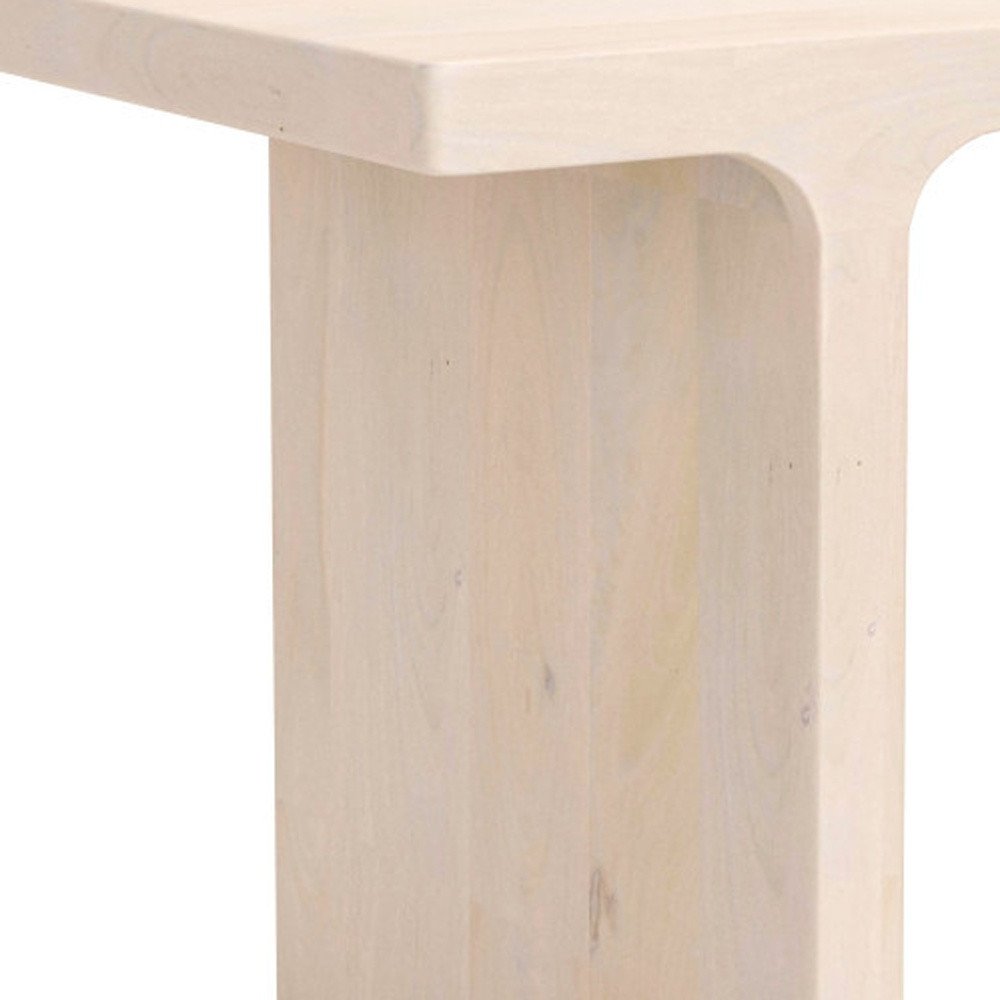 20" Natural Solid Wood Pedestal End Table