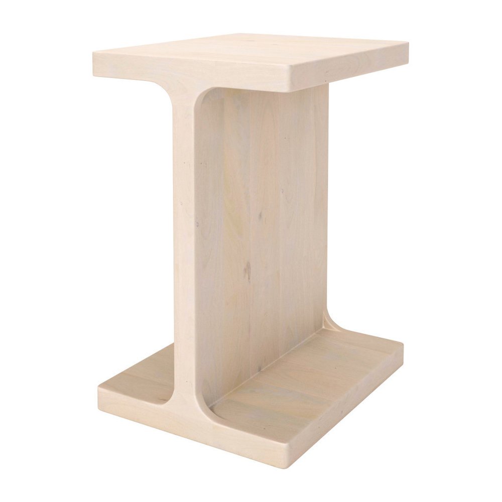 20" Natural Solid Wood Pedestal End Table