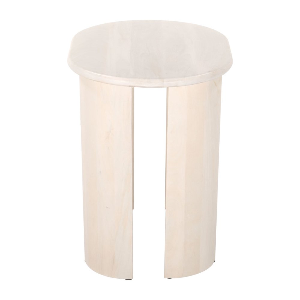 24" Natural Solid Wood Oval End Table