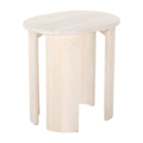 24" Natural Solid Wood Oval End Table