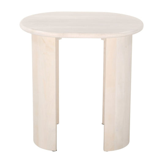 24" Natural Solid Wood Oval End Table