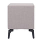 20" Gray and Black Fabric Wood and Steel End Table With Two Drawers