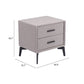 20" Gray and Black Fabric Wood and Steel End Table With Two Drawers