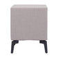 20" Gray and Black Fabric Wood and Steel End Table With Two Drawers