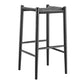 31" Black Rush and Solid Wood Backless Bar Height Bar Chair