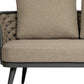56" Dark Gray Aluminum Outdoor Love Seat with Taupe Cushions