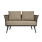 56" Dark Gray Aluminum Outdoor Love Seat with Taupe Cushions