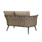 56" Dark Gray Aluminum Outdoor Love Seat with Taupe Cushions