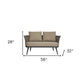 56" Dark Gray Aluminum Outdoor Love Seat with Taupe Cushions