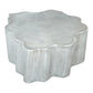 37" Silver Aluminum Free Form Solid Coffee Table