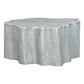 37" Silver Aluminum Free Form Solid Coffee Table