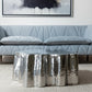 37" Silver Aluminum Free Form Solid Coffee Table