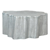 37" Silver Aluminum Free Form Solid Coffee Table