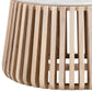 34" White and Natural Genuine Marble and Wood Round Drum Coffee Table