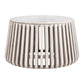 34" White and Natural Genuine Marble and Wood Round Drum Coffee Table