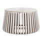 34" White and Natural Genuine Marble and Wood Round Drum Coffee Table