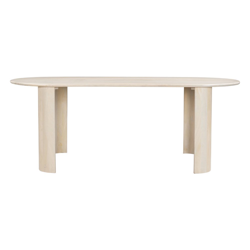 82" Natural Wood Oval Dining Table
