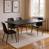 72" Black and Bronze Wood and Steel Dining Table