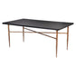 72" Black and Bronze Wood and Steel Dining Table