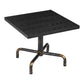 36" Black and Gold Wood and Steel Pedestal Base Square Dining Table