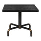 36" Black and Gold Wood and Steel Pedestal Base Square Dining Table