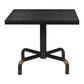 36" Black and Gold Wood and Steel Pedestal Base Square Dining Table