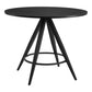 37" Black Wood and Steel Round Top Dining Table