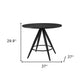 37" Black Wood and Steel Round Top Dining Table
