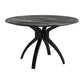 50" Black Faux Marble and Steel Pedestal Base Round Top Dining Table