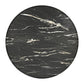 50" Black Faux Marble and Steel Pedestal Base Round Top Dining Table